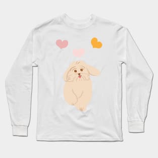 Cute Running Maltipoo Dog Long Sleeve T-Shirt